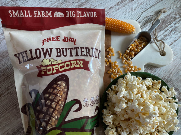Yellow Butterfly Popcorn, 3 lb (48 oz) pouch: Farm Fresh, Non-GMO Popcorn