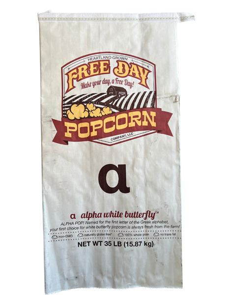 White, 35 lb Bulk Bag: Farm Fresh Non-GMO Popcorn