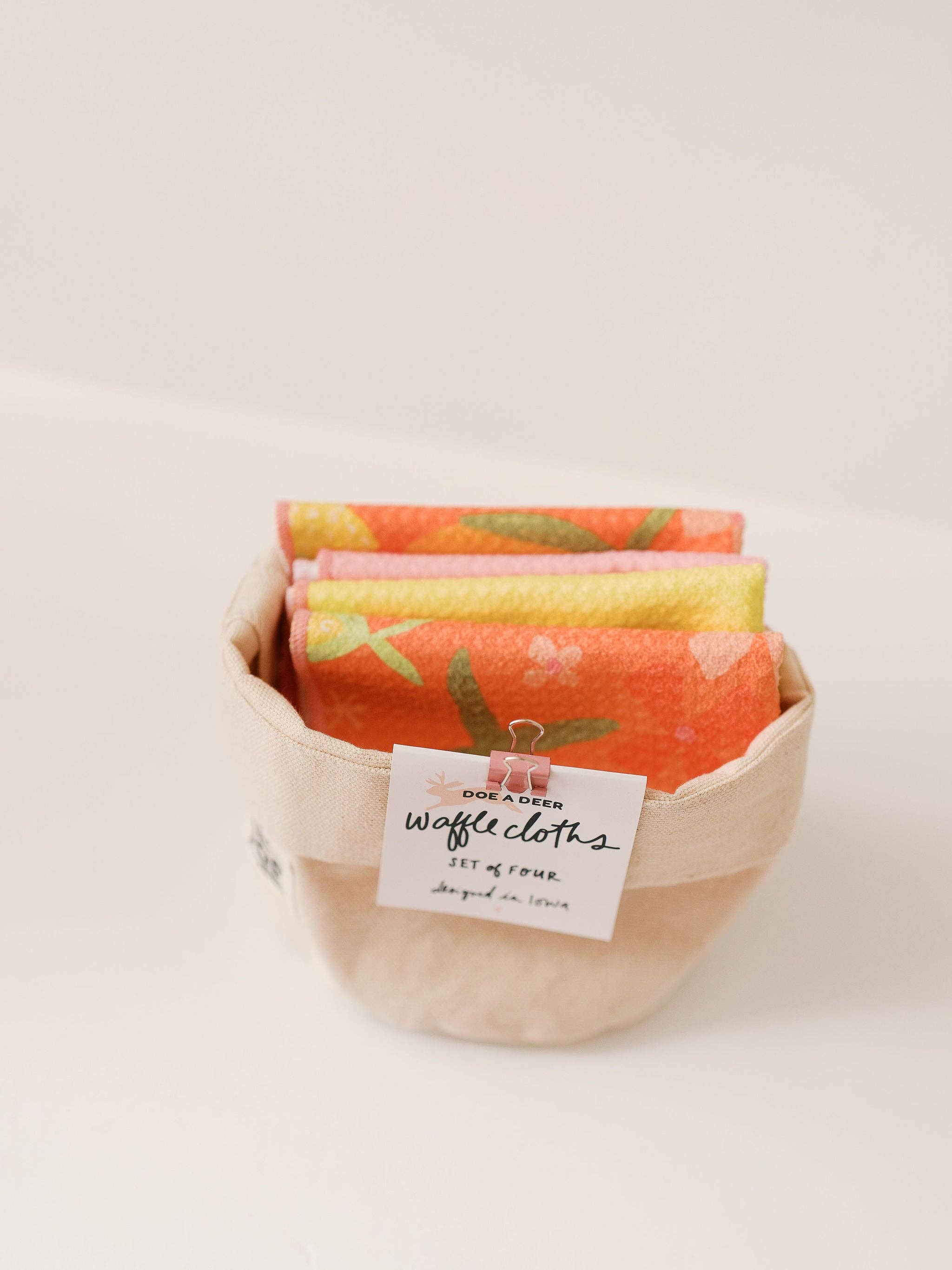 Corn & Flowers Waffle Cloths - Set of 4 | Doe A Deer