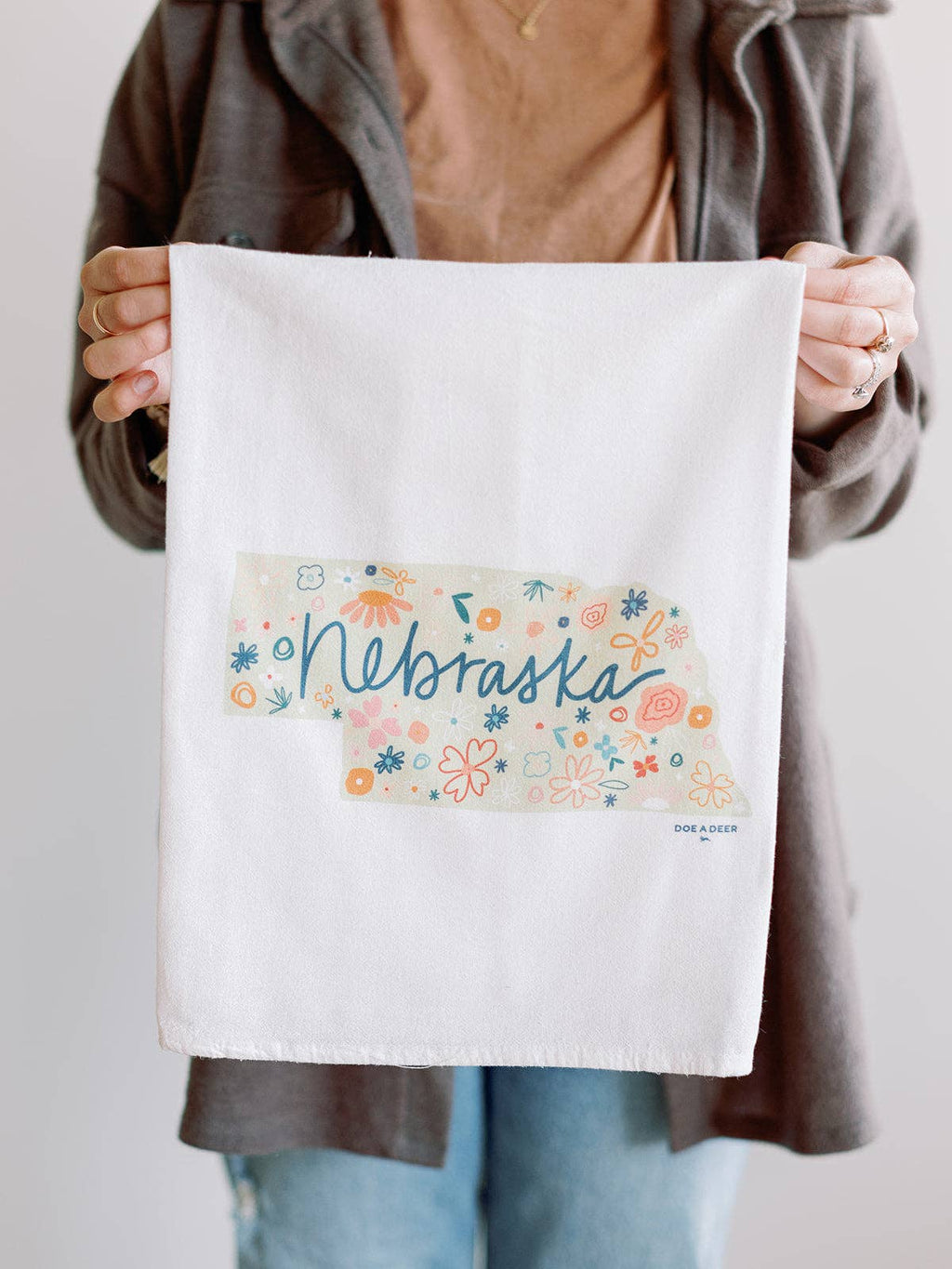 Nebraska Floral Towel | Doe a Deer