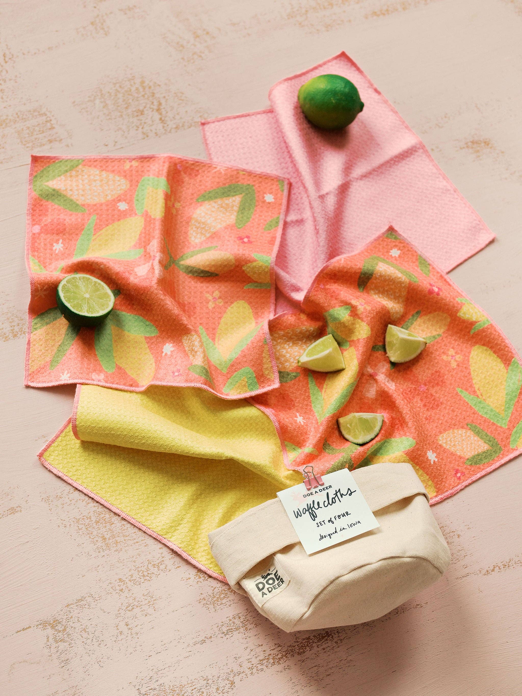 Corn & Flowers Waffle Cloths - Set of 4 | Doe A Deer