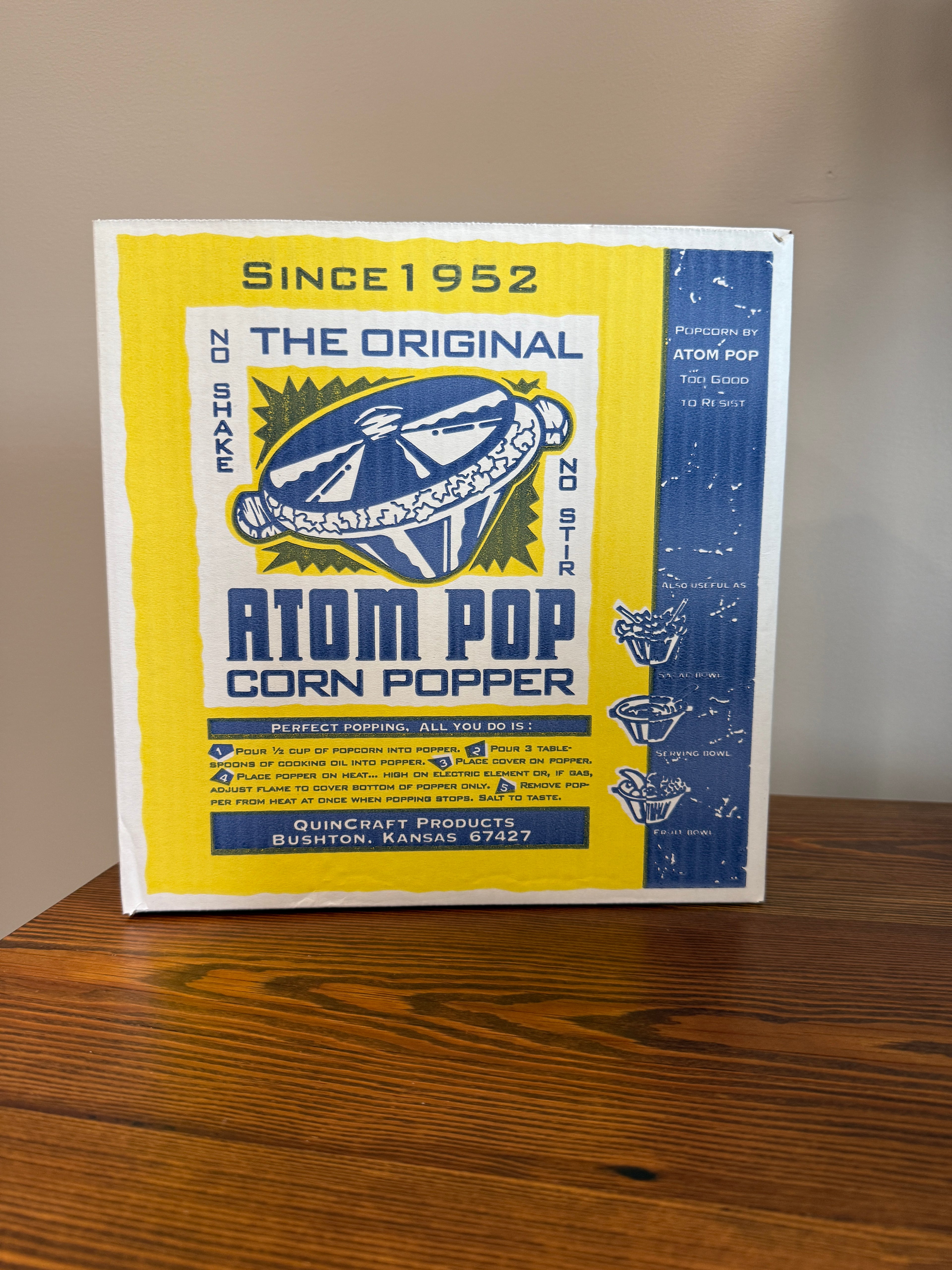 The Original Atom Pop - Stovetop Popcorn Popper| Kansas Made