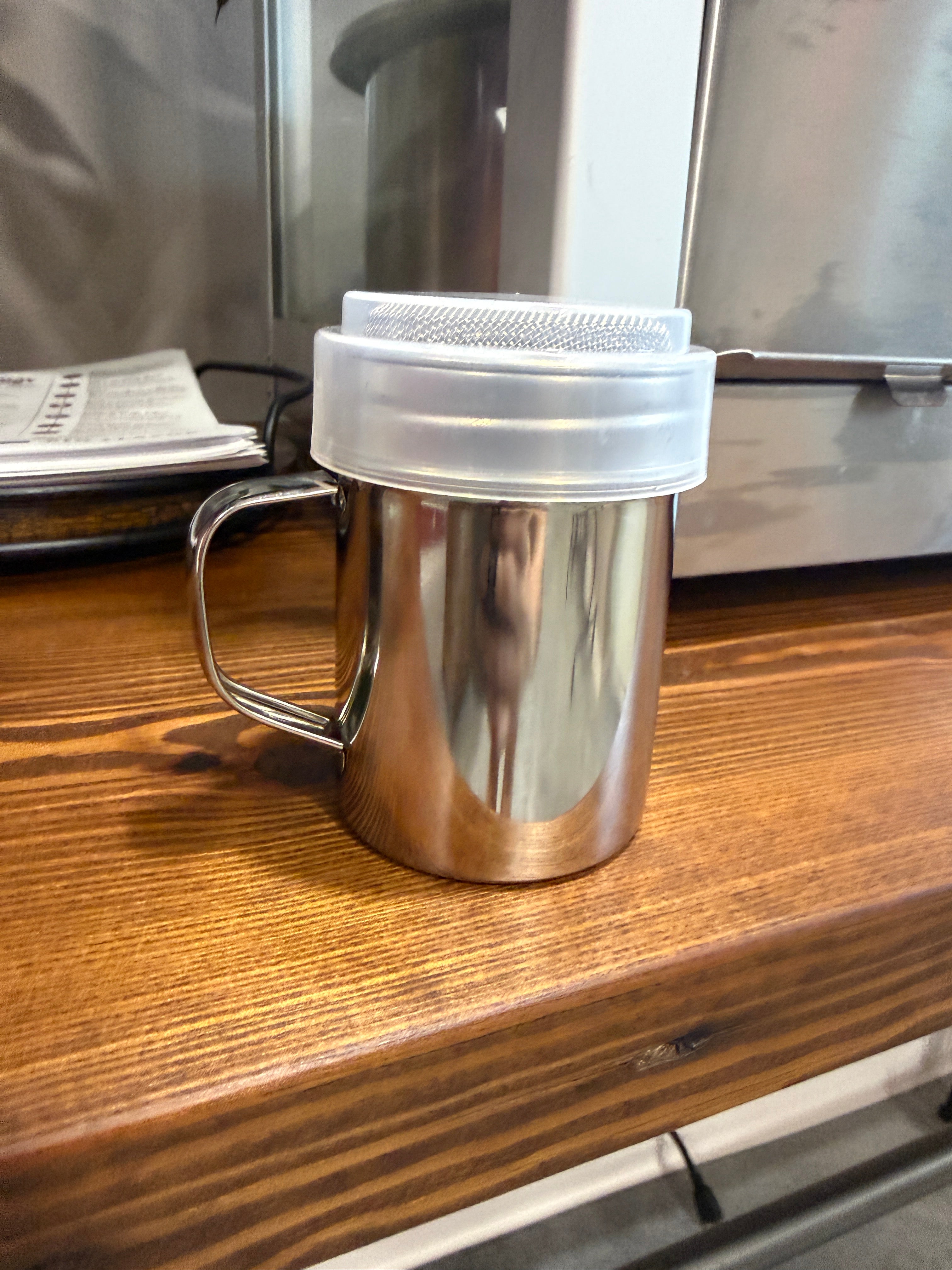 Fine Mesh Popcorn Seasoning Shaker | 6 oz Stainless Steel