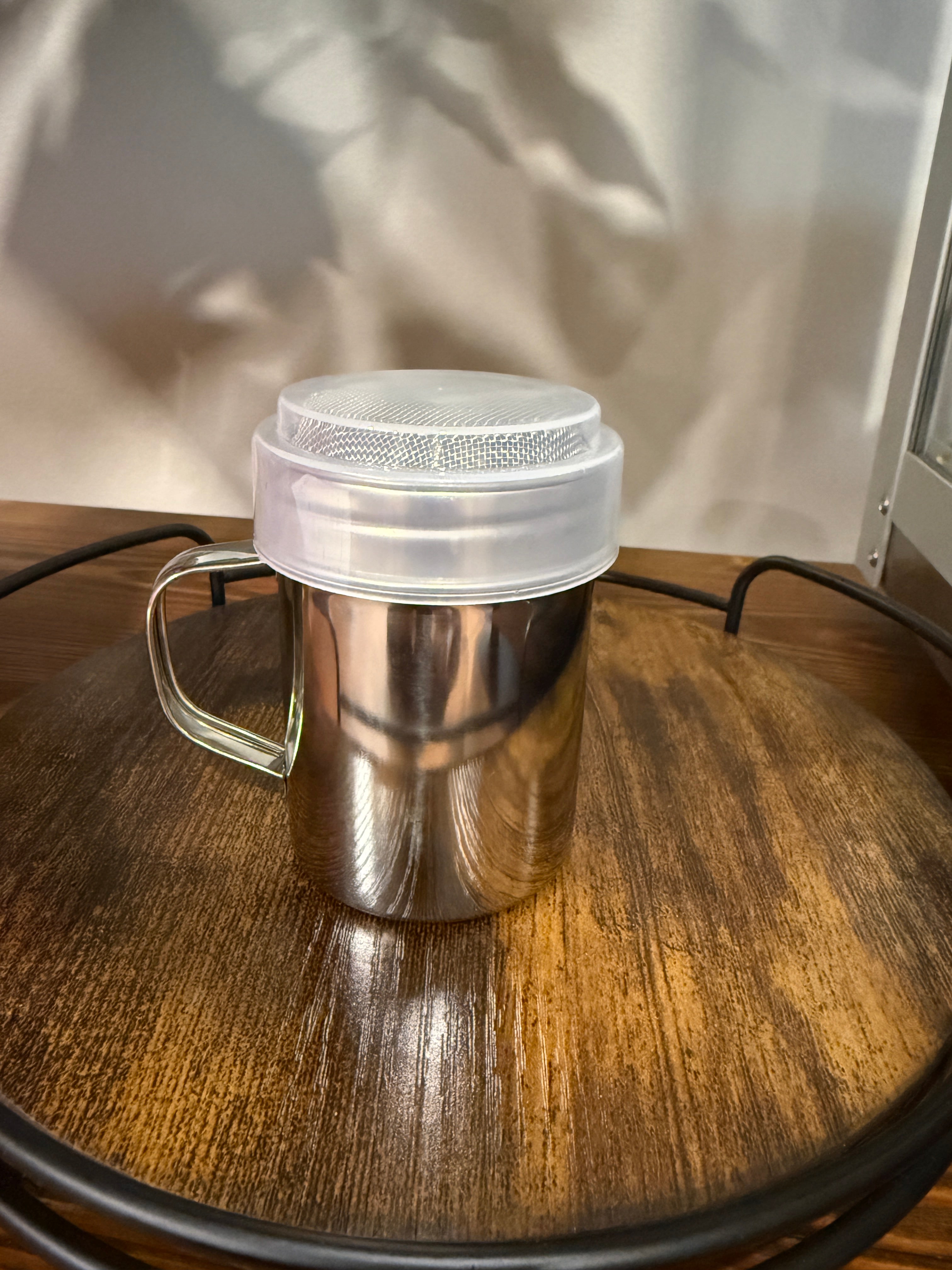 Fine Mesh Popcorn Seasoning Shaker | 6 oz Stainless Steel