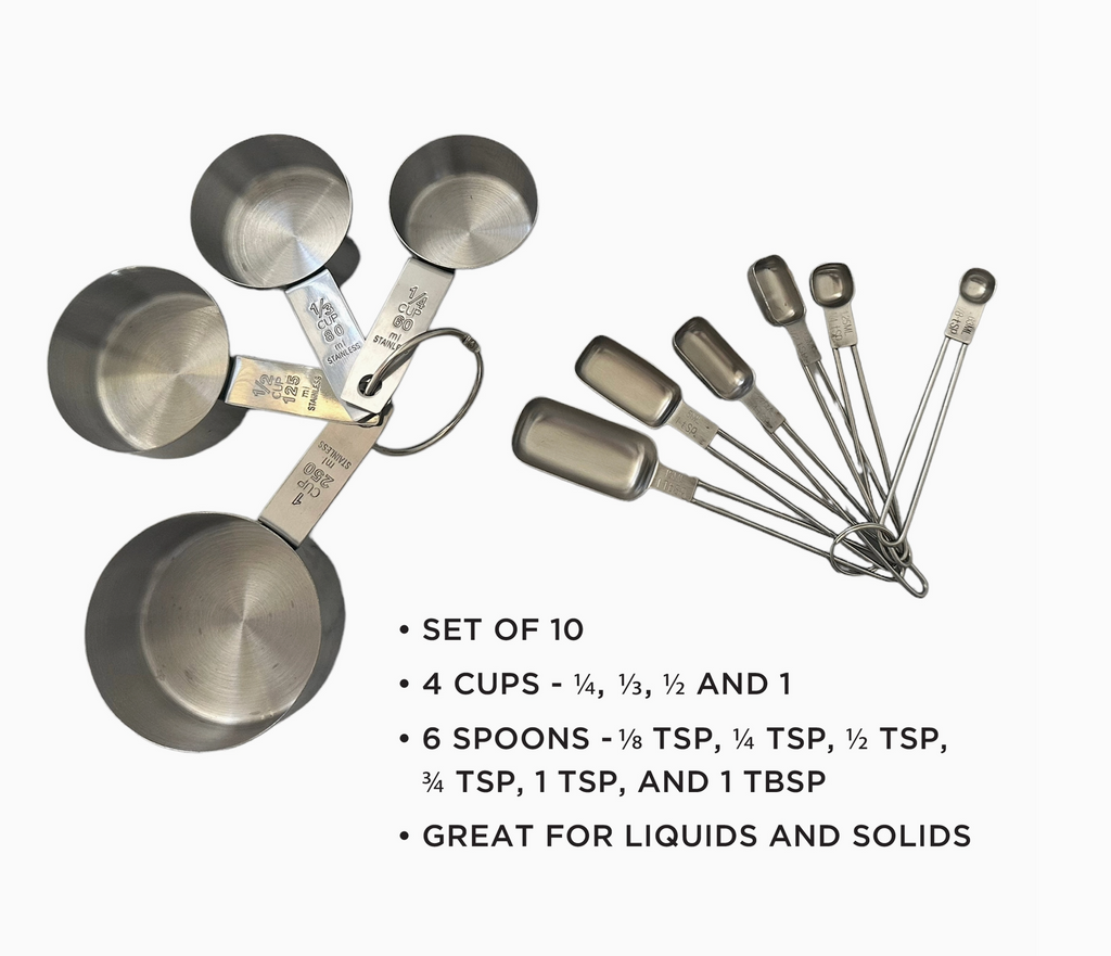 Stainless Steel Measuring Cups & Spoons Set