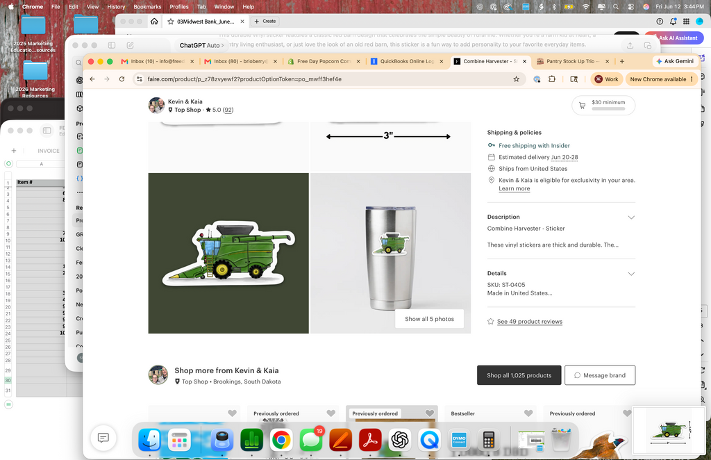 Combine Harvester Sticker | Kevin & Kaia