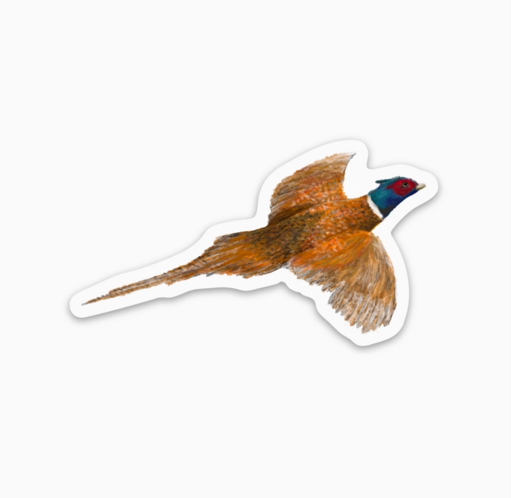 Pheasant Flying Sticker | Kevin & Kaia