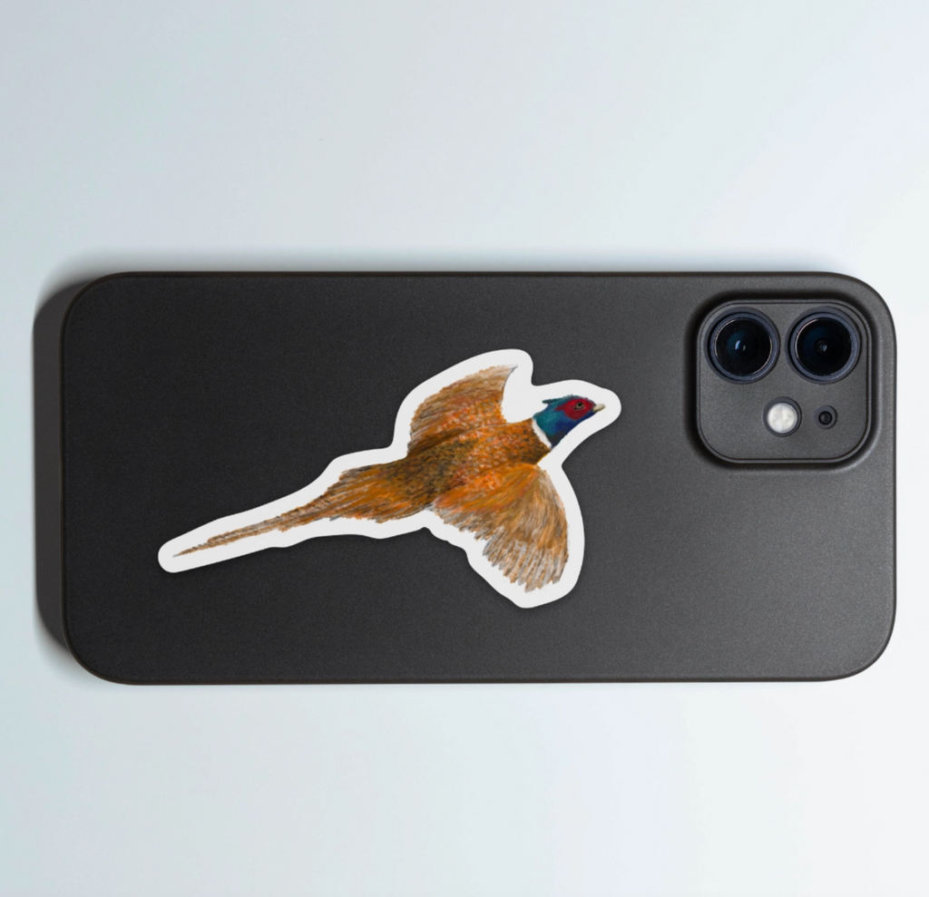 Pheasant Flying Sticker | Kevin & Kaia