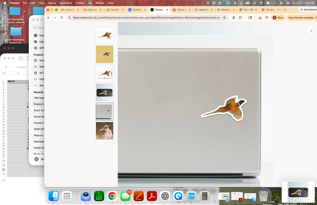 Pheasant Flying Sticker | Kevin & Kaia