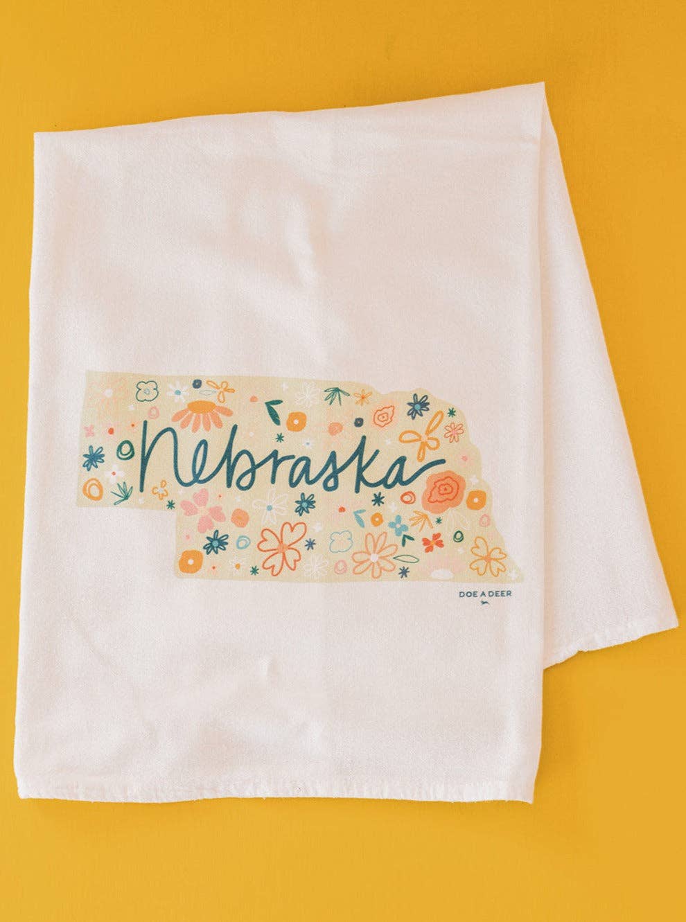Nebraska Floral Towel | Doe a Deer