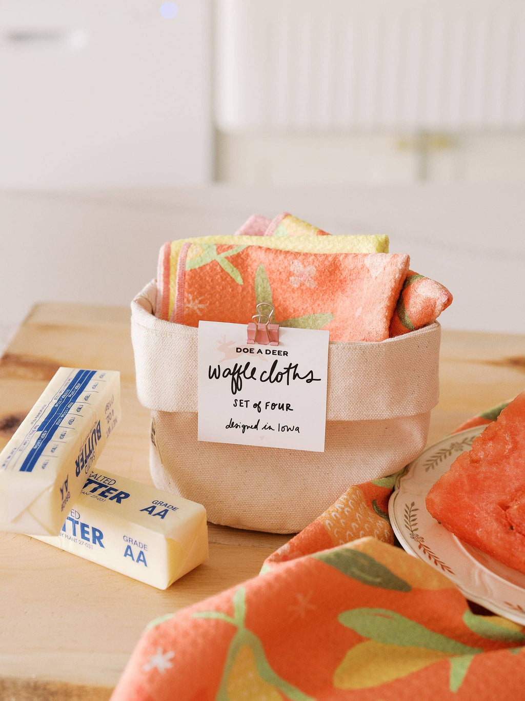 Corn & Flowers Waffle Cloths - Set of 4 | Doe A Deer