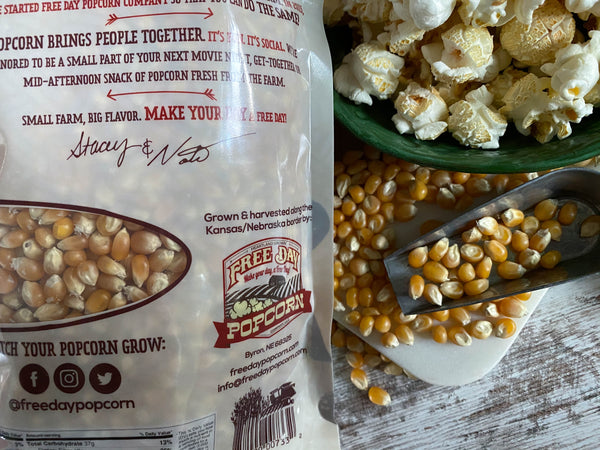 Omega Mushroom™ Popcorn, 3 lb (48 oz) pouch: Farm Fresh, Non-GMO Popcorn