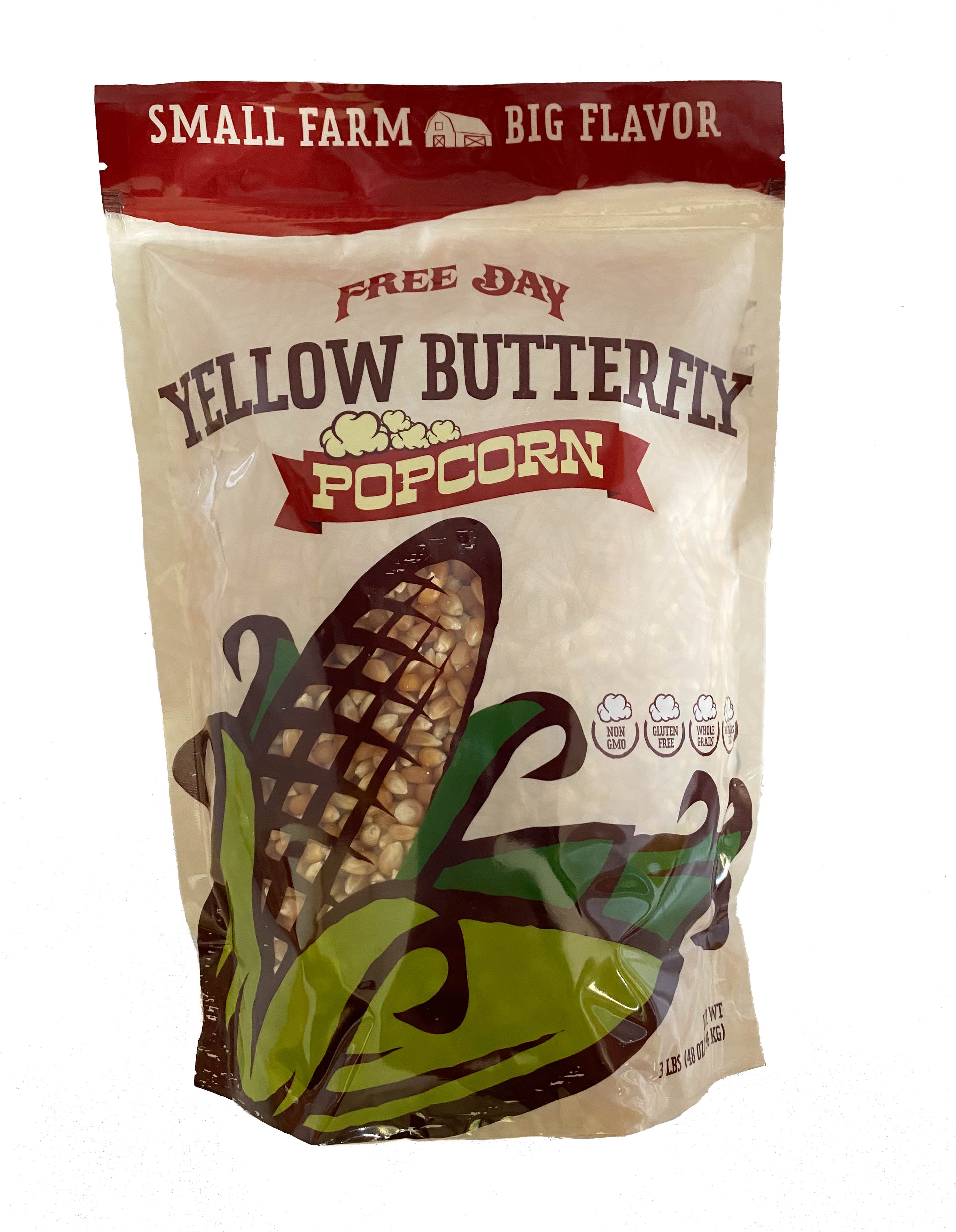 Yellow Butterfly Popcorn, 3 lb (48 oz) pouch