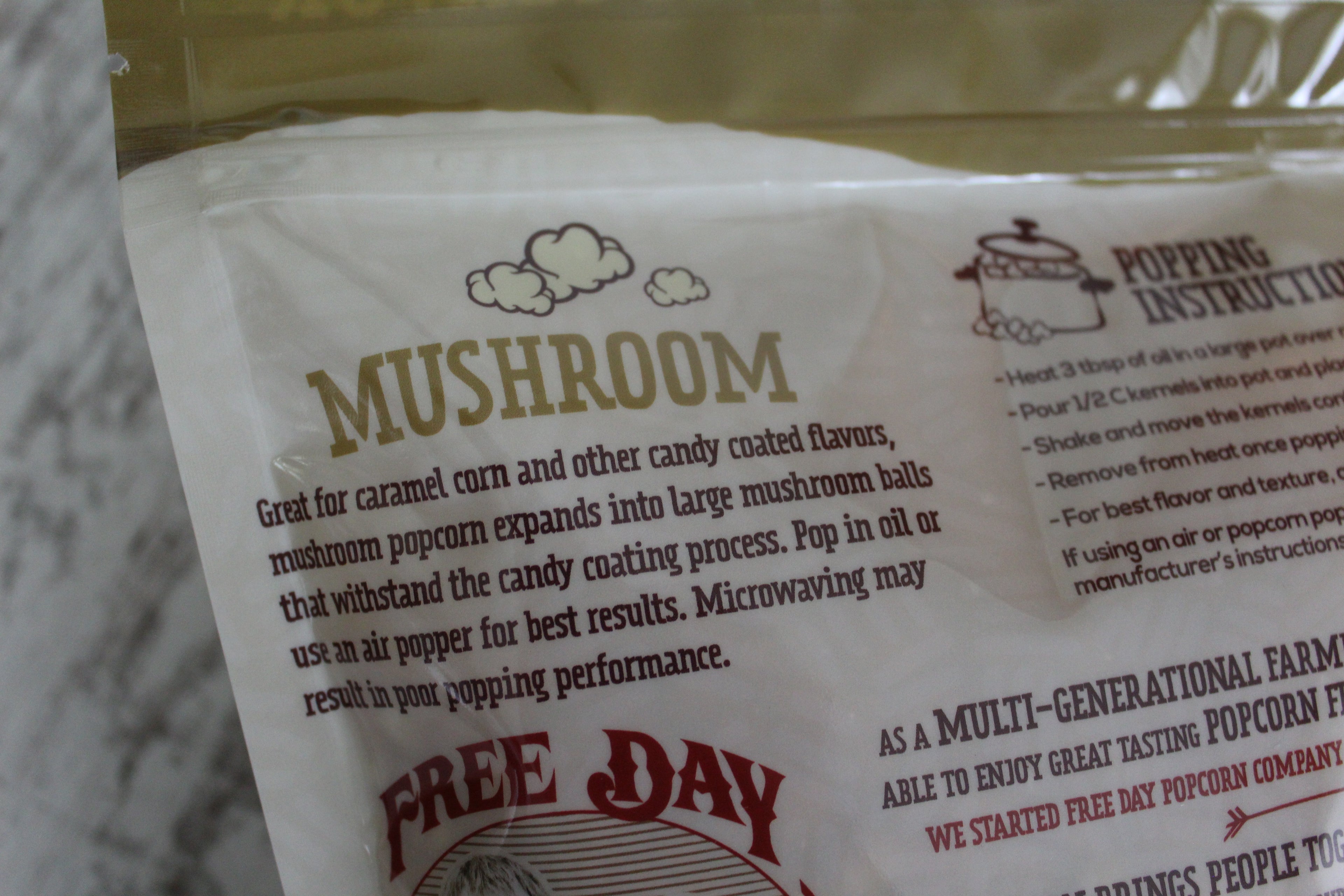 Mushroom Popcorn, 3 lb (48 oz) pouch