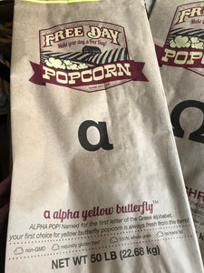 Alpha Yellow Butterfly™, 50 lb Bulk Bag: Farm Fresh Non-GMO Popcorn